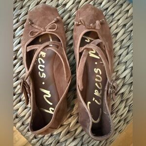 Circus by Sam Edelman Rust Suede Ankle-Tie Ballet Flats